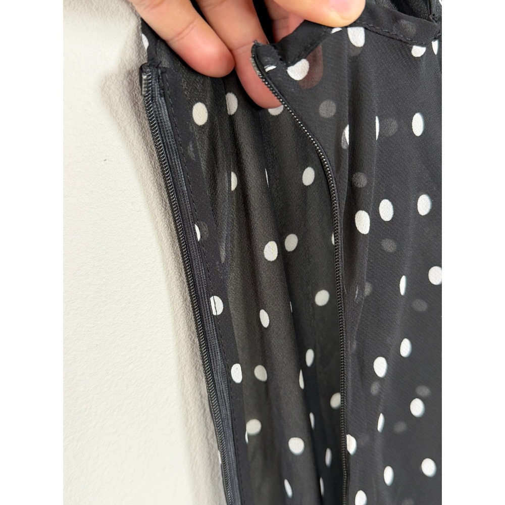 Commense Maxi Dress Women S Black Polka Dot Sheer Chiffon Beach Vacation Summer - Picture 11 of 13